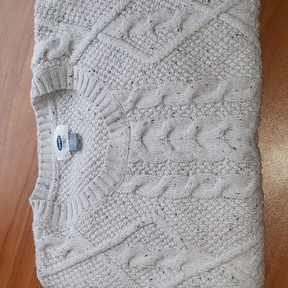 Old Navy off white & confetti cable knit sweater - Picture 5 of 8